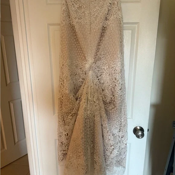 Elegant Lace Overlay two piece Wedding Dress - Picture 5 of 7